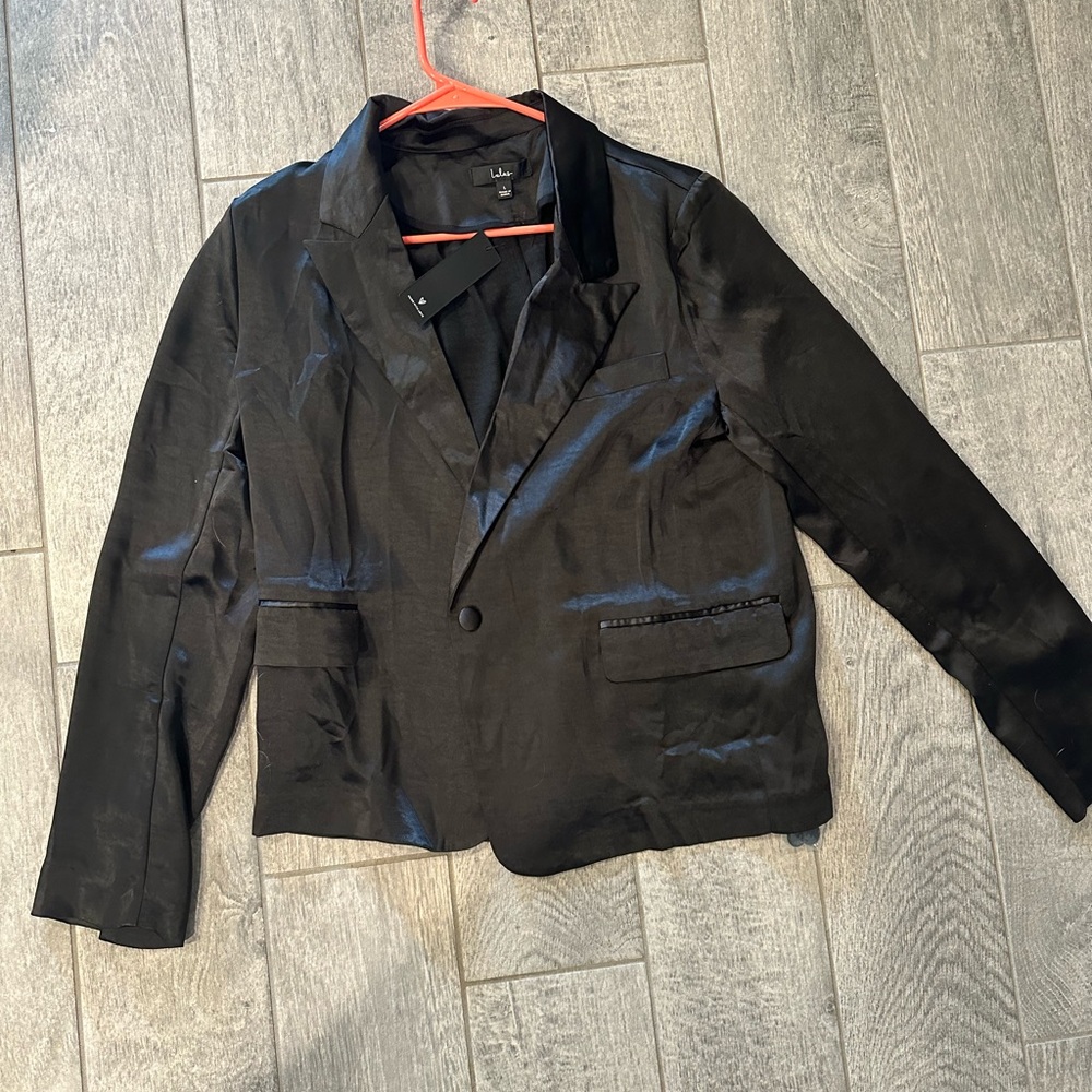 NWT black silk blazer